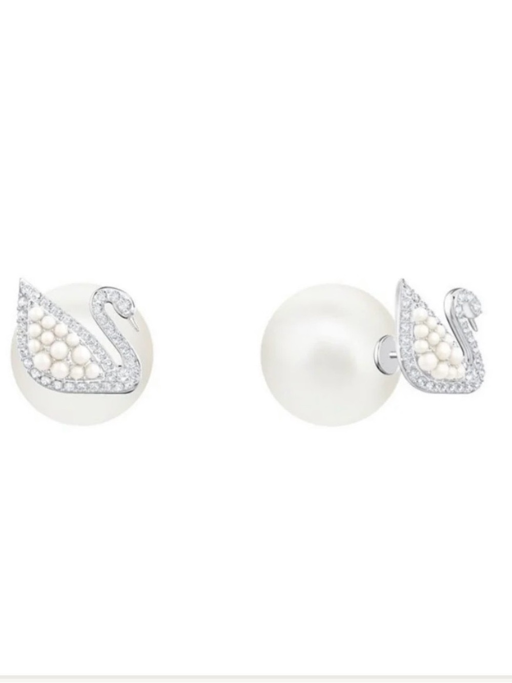 Swarovski swan pearl earrings